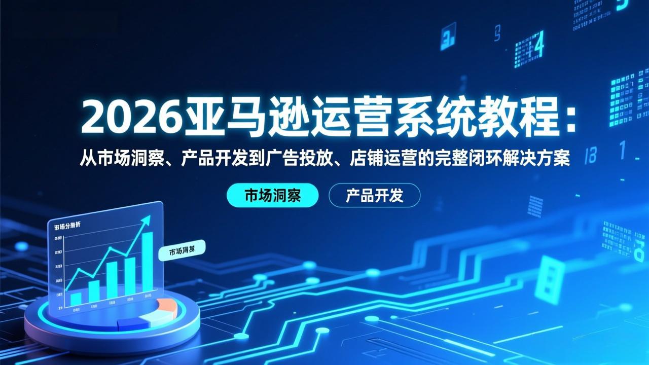 2026亚马逊运营系统教程：从市场洞察、产品开发到广告投放、店铺运营的完整闭环解决方案-俊哥