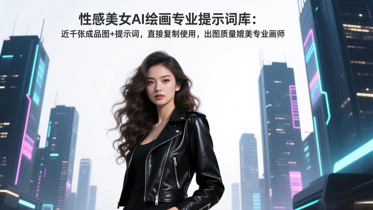 性感美女AI绘画专业提示词库：近千张成品图+提示词，直接复制使用，出图质量媲美专业画师-俊哥