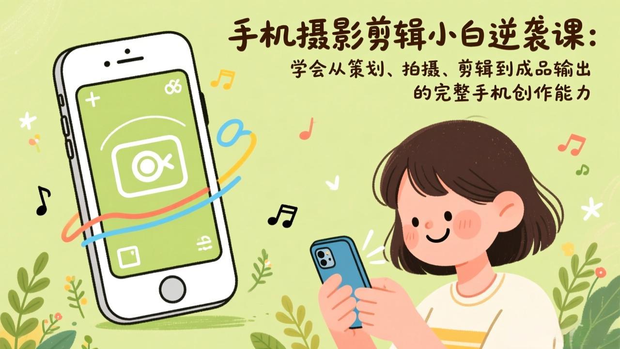 手机摄影剪辑小白逆袭课:学会从策划、拍摄、剪辑到成品输出的完整手机创作能力-俊哥