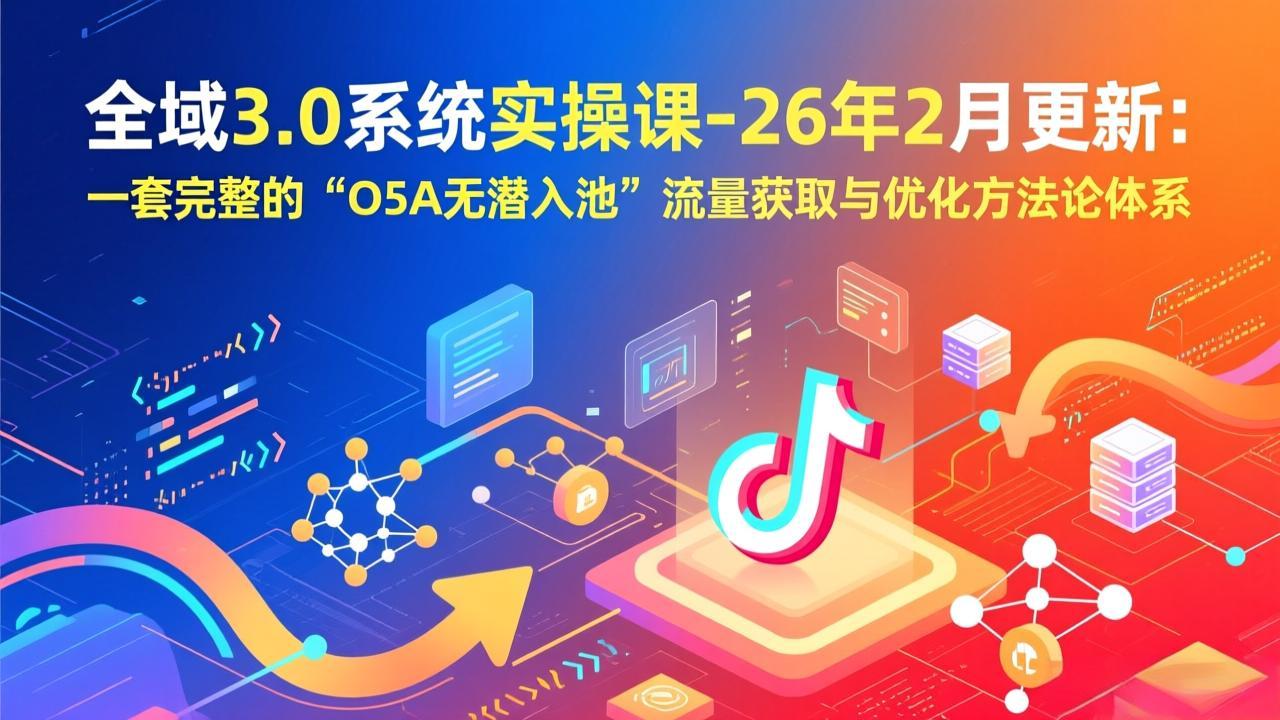 全域3.0系统实操课-26年2月更新:一套完整的“O5A无潜入池”流量获取与优化方法论体系-俊哥