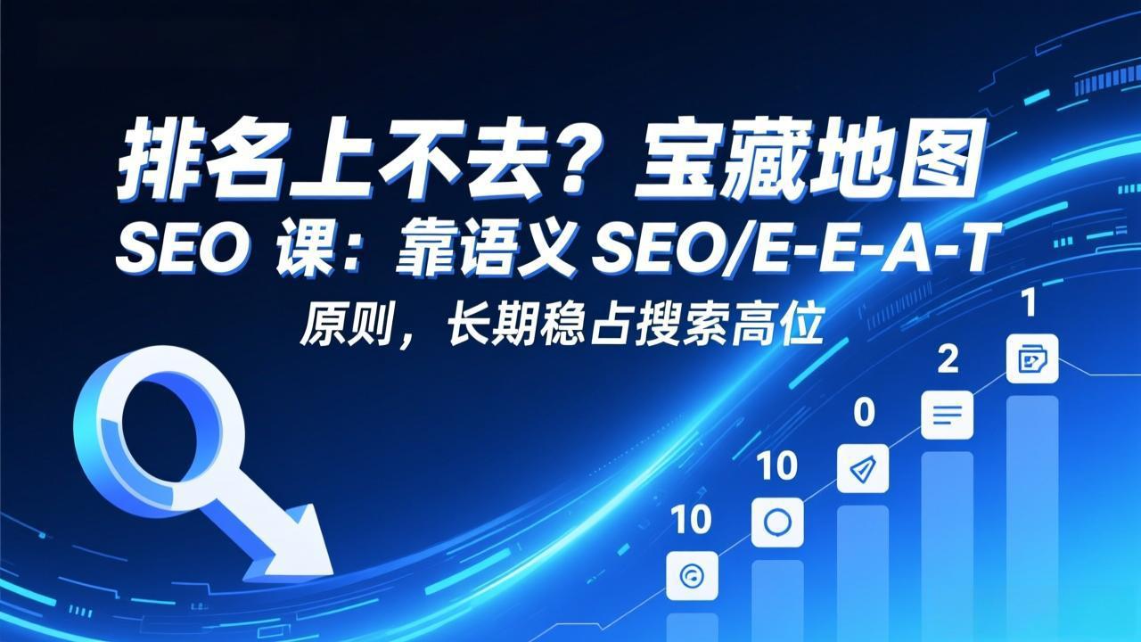 排名上不去？宝藏地图 SEO 课：靠语义 SEO+E-E-A-T 原则，长期稳占搜索高位-俊哥