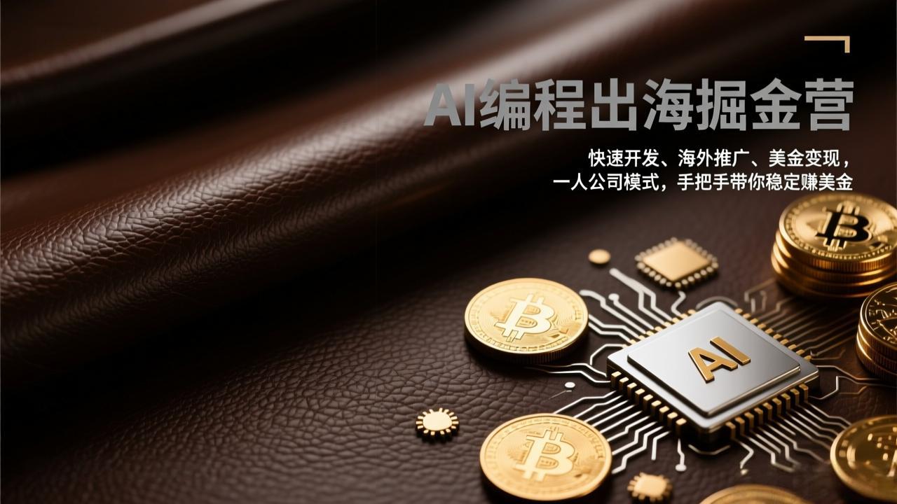 AI编程出海掘金营：快速开发、海外推广、美金变现，一人公司模式，手把手带你稳定赚美金-俊哥