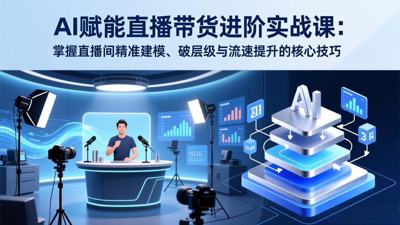 AI赋能直播带货进阶实战课：掌握直播间精准建模、破层级与流速提升的核心技巧-俊哥