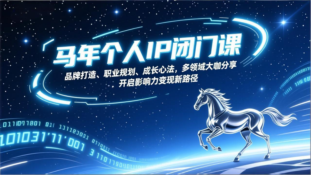 马年个人IP闭门课，品牌打造、职业规划、成长心法，多领域大咖分享，开启影响力变现新路径-俊哥