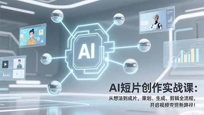 AI短片创作实战课：从想法到成片，策划、生成、剪辑全流程，开启视频变现新路径！-俊哥