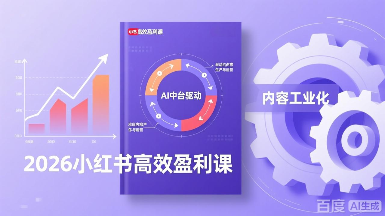2026小红书高效盈利课，流量双引擎+内容工业化+AI中台驱动，构建可复制的千万级营收模型-俊哥