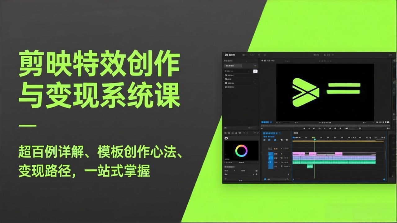 剪映特效创作与变现系统课，超百例详解、模板创作心法、变现路径，一站式掌握-俊哥