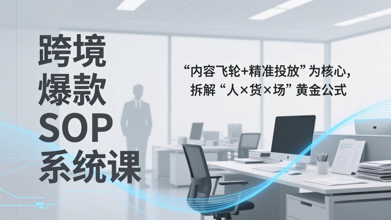跨境爆款SOP系统课,“内容飞轮+精准投放”为核心,拆解“人×货×场”黄金公式-俊哥