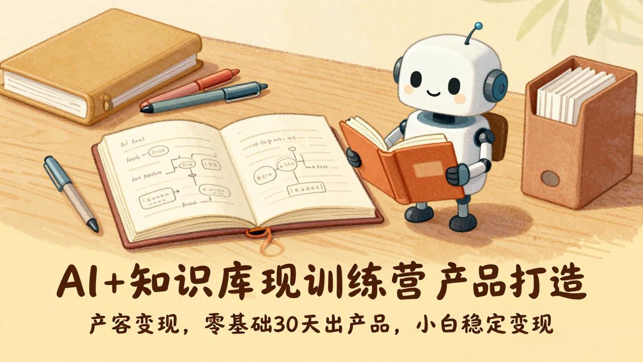 AI+知识库变现训练营，产品打造、内容创作、全平台变现，零基础30天出产品，小白稳定变现-俊哥