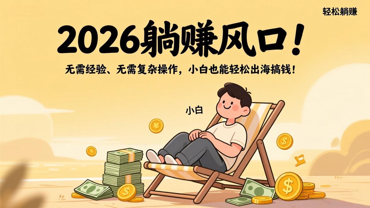 2026躺赚风口！无需经验、无需复杂操作，小白也能轻松出海搞钱！-俊哥