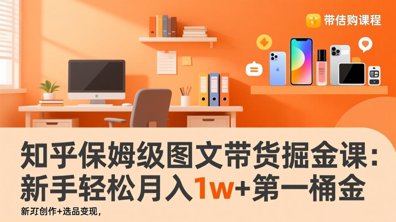 知乎保姆级图文带货掘金课:账号打造+爆文创作+选品变现,新手轻松月入1w+第一桶金-俊哥
