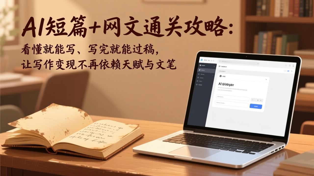 AI短篇+网文通关攻略：看懂就能写、写完就能过稿，让写作变现不再依赖天赋与文笔-俊哥