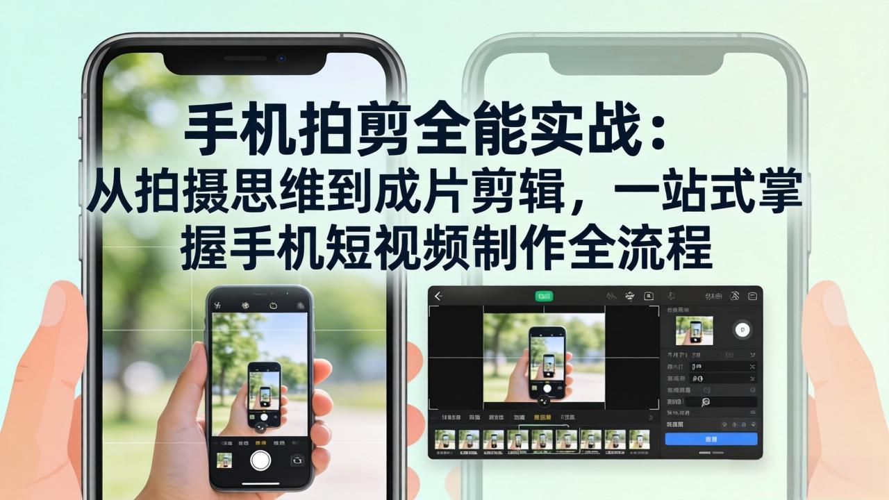 手机拍剪全能实战：从拍摄思维到成片剪辑，一站式掌握手机短视频制作全流程-俊哥