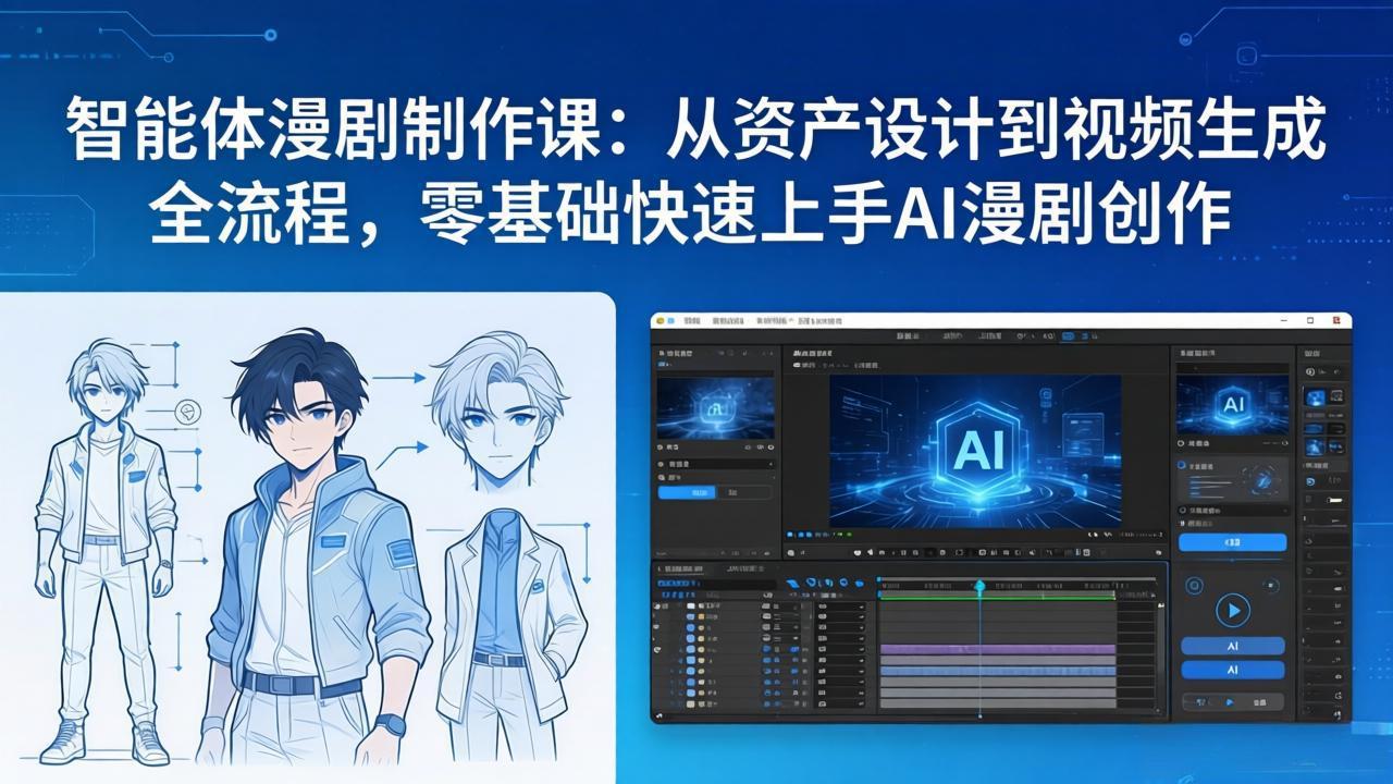 智能体漫剧制作课:从资产设计到视频生成全流程,零基础快速上手AI漫剧创作-俊哥
