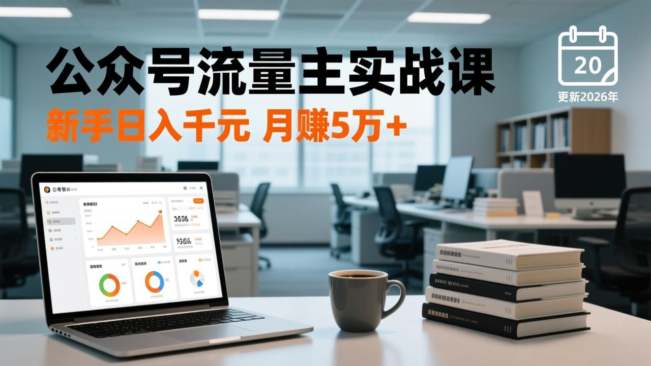 公众号流量主实战课-更新26年3月，爆文写作、流量池运营、多平台分发，新手日入千元月赚5w+-俊哥