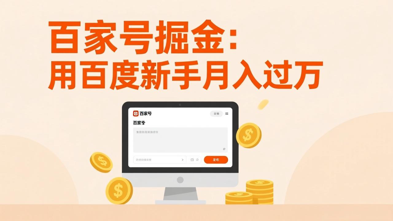 百家号掘金：用百度新手月入过万，日入300，无需引流，全新手机搬砖项目-俊哥