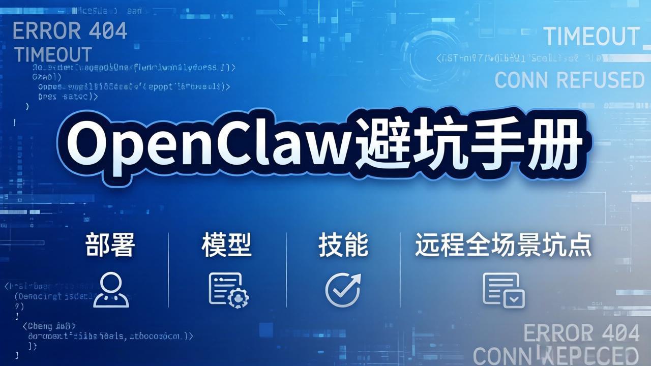 OpenClaw避坑手册:部署+模型+技能+远程全场景坑点,一次性给你说全,少走弯路-俊哥