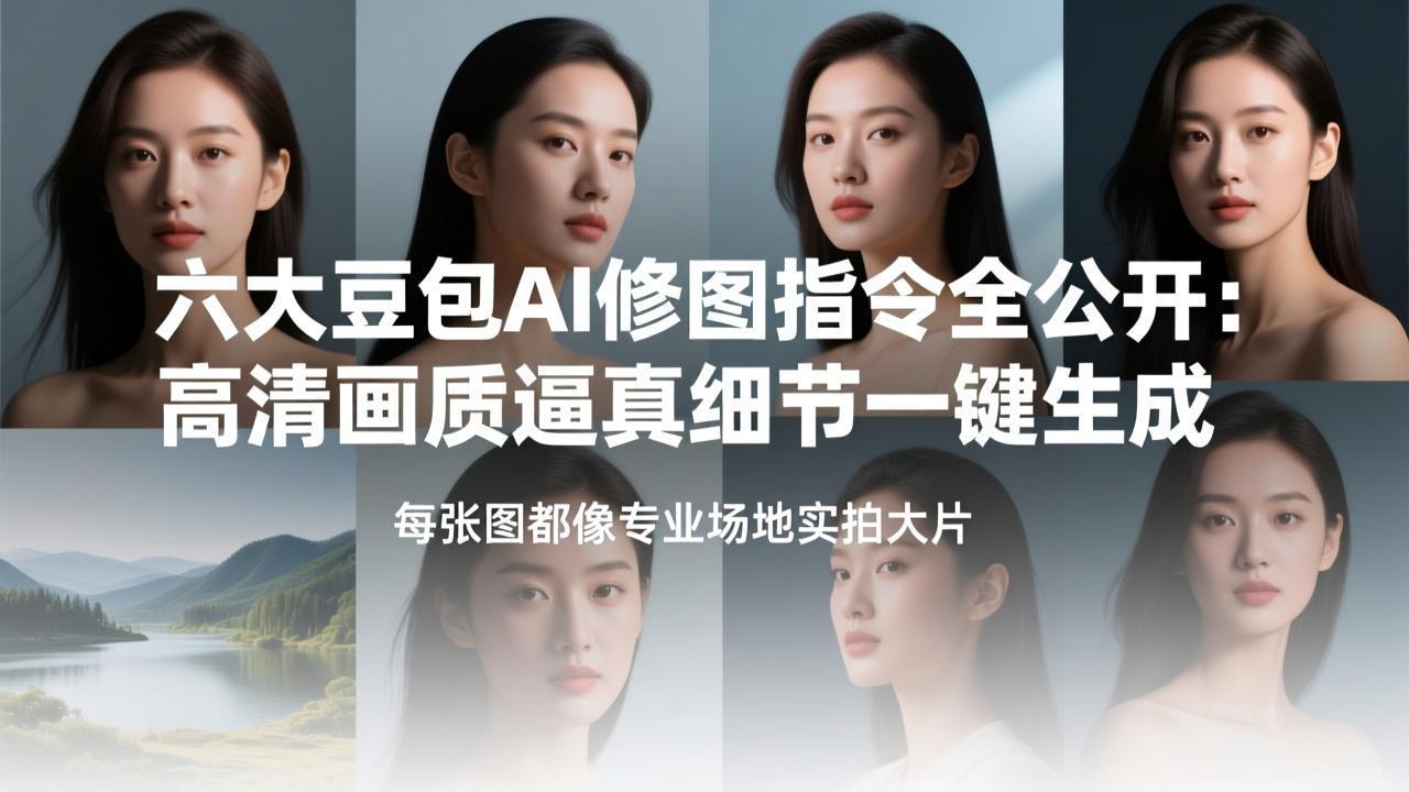 六大豆包AI修图指令全公开：高清画质逼真细节一键生成，每张图都像专业场地实拍大片-俊哥