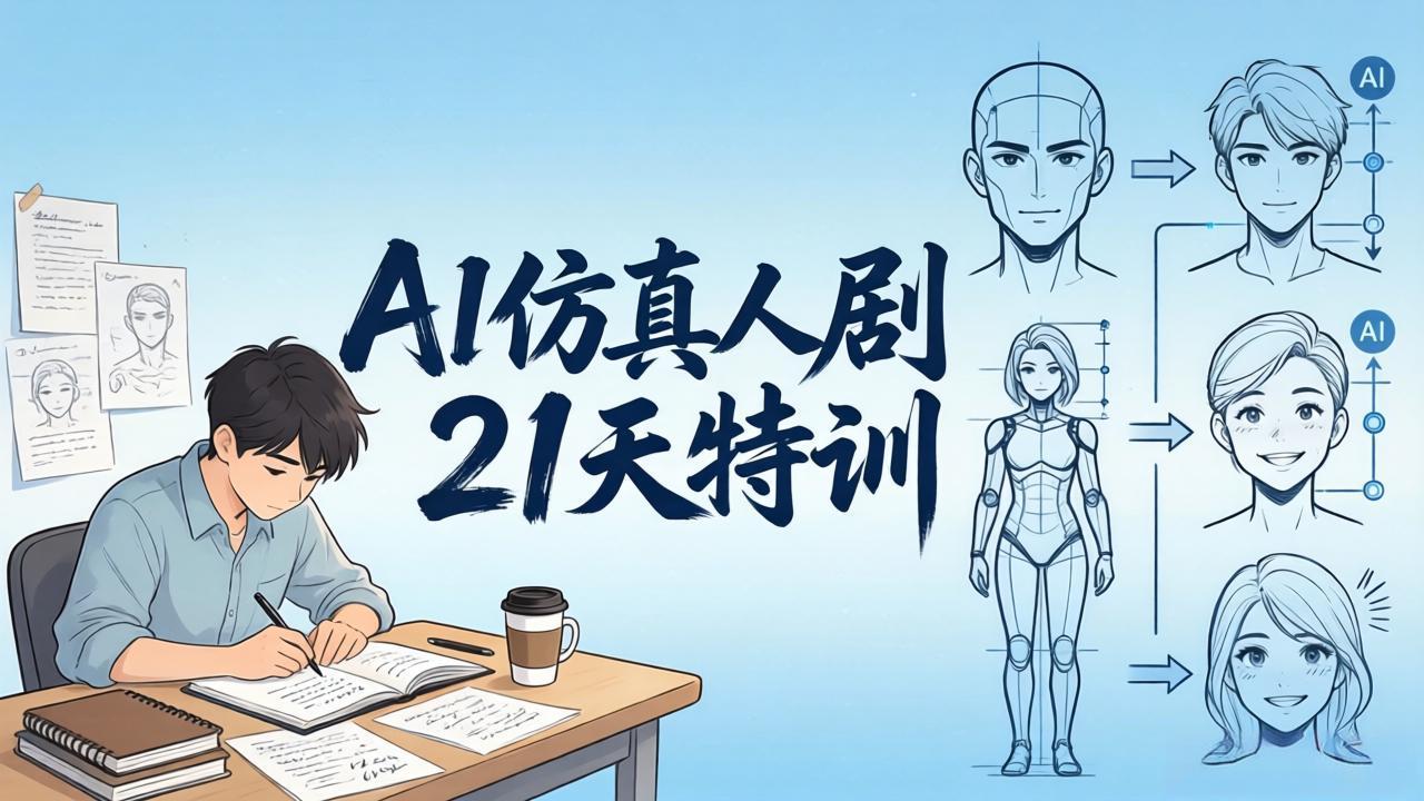 AI仿真人剧21天特训-更新:从剧本到成片全流程实战,掌握角色一致性与变现方法-俊哥