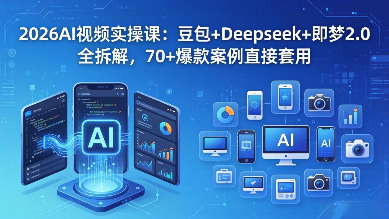 2026AI视频实操课：豆包+Deepseek+即梦2.0全拆解，70+爆款案例直接套用-俊哥