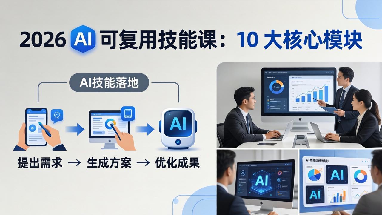 2026AI可复用技能-4月新课：10大核心模块，手把手教你把AI用进工作、产出成果-俊哥