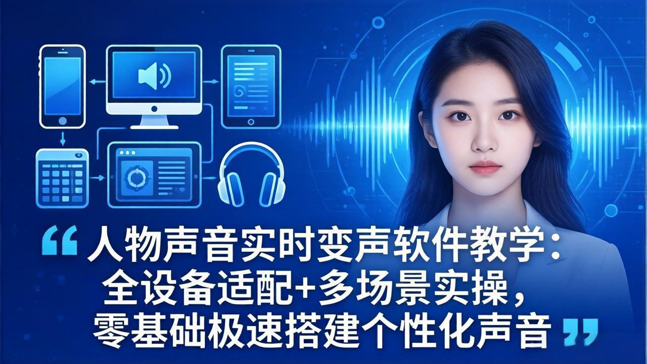 人物声音实时变声软件教学:全设备适配+多场景实操,零基础极速搭建个性化声音-俊哥