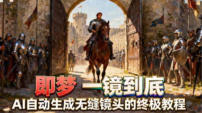 即梦AI一镜到底终极教程，智能补帧+运镜技巧，AI自动生成无缝丝滑长镜头高效出片-俊哥