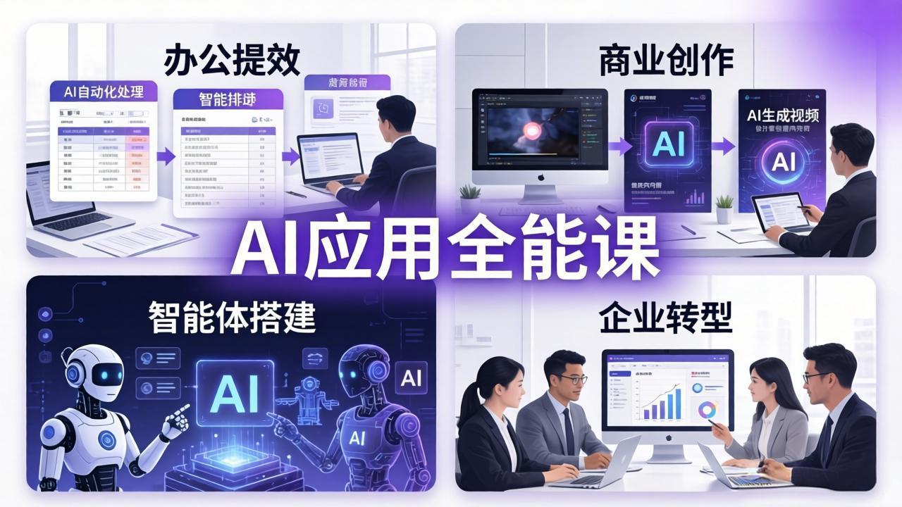 AIGC 应用全能课:办公提效、商业创作、智能体搭建、企业转型,一站式学会AI应用-俊哥