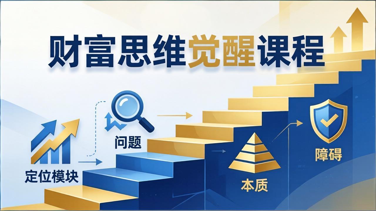 财富思维觉醒第十期:3天大课四大模块,精准定位问题看清本质,扫清人生障碍-俊哥