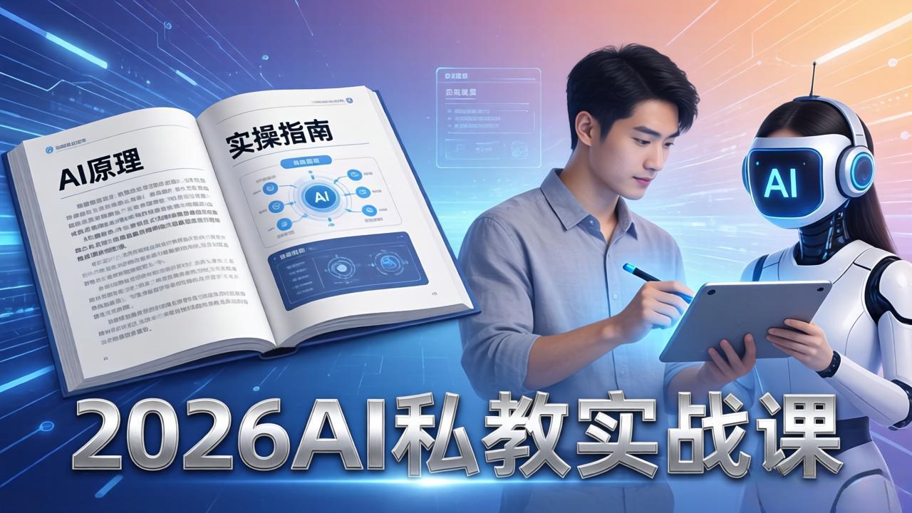 2026AI私教实战课:从AI原理到全场景实操,零基础学会用AI提效+单人单干创业-俊哥