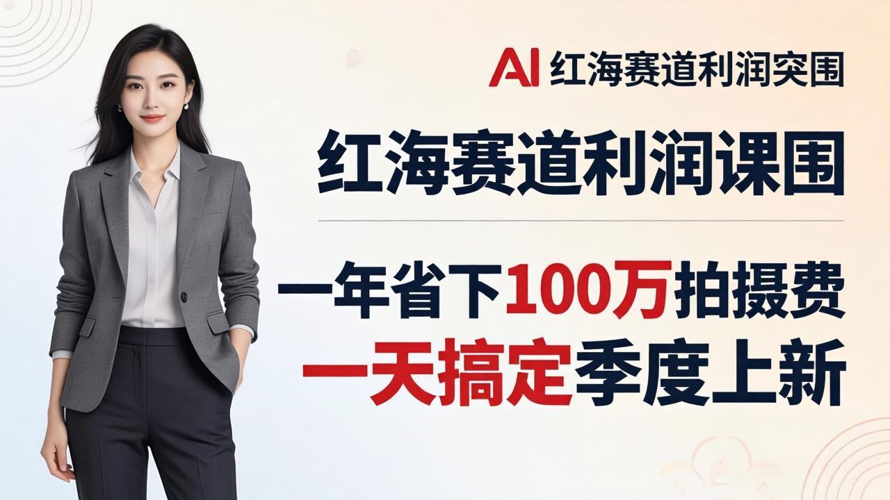 服装老板AI模特图课：一年省下100万拍摄费，一天搞定季度上新，红海赛道利润突围-俊哥