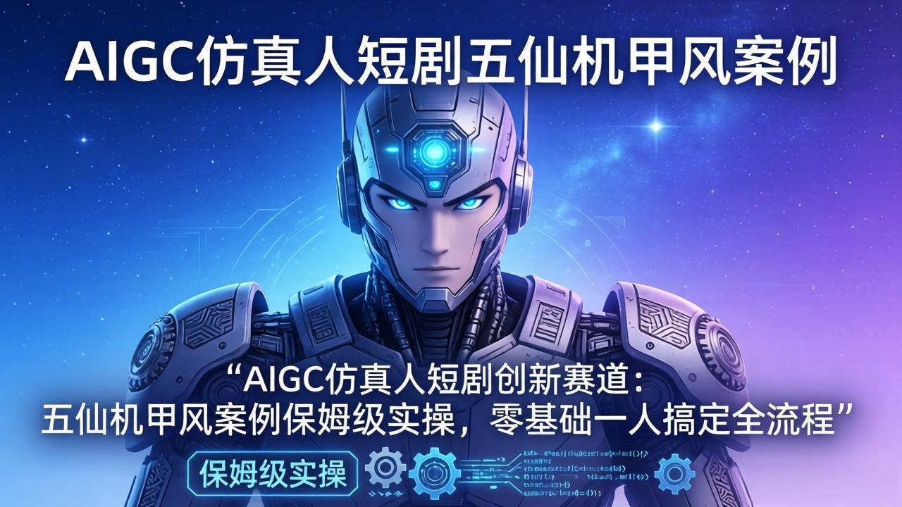 AIGC仿真人短剧创新赛道：五仙机甲风案例保姆级实操，零基础一人搞定全流程-俊哥