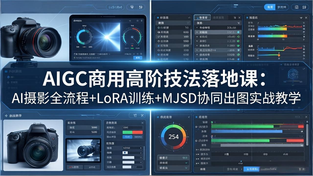 AIGC商用高阶技法落地课:AI摄影全流程+LoRA训练+MJSD协同出图实战教学-俊哥