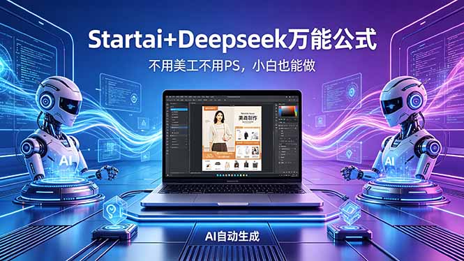 AI自动做电商详情页：Startai+Deepseek万能公式，不用美工不用PS，小白也能做-俊哥