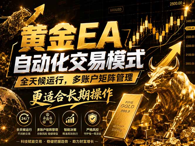 黄金EA量化:多窗口矩阵稳定运行,系统自动执行,收益空间持续放大-俊哥