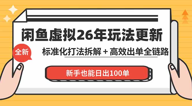 闲鱼虚拟从0到1系统化运营课程:标准化打法拆解 + 高效出单全链路教学,新手也能日出100单-俊哥