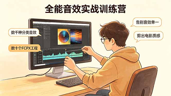 全能音效实战训练营：数千种分类音效+数十个FCPX工程，告别音效单一，剪出电影质感-俊哥