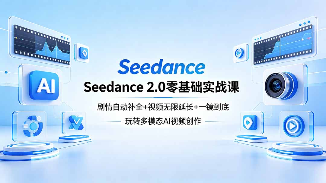 Seedance 2.0零基础实战课：剧情自动补全+视频无限延长+一镜到底：玩转多模态AI视频创作-俊哥
