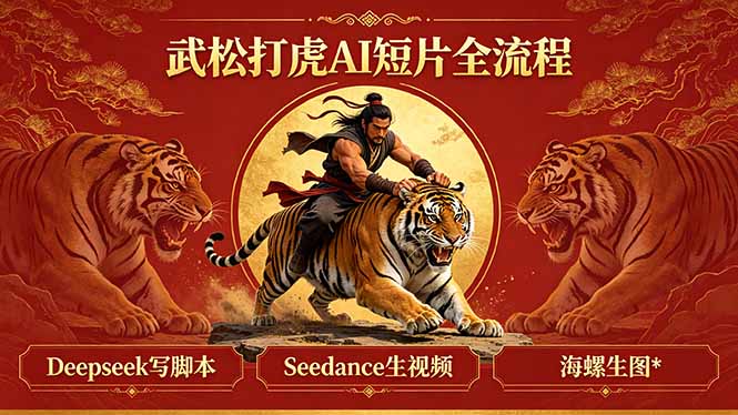 武松打虎AI短片全流程:Deepseek写脚本+Seedance生视频+海螺生图-俊哥