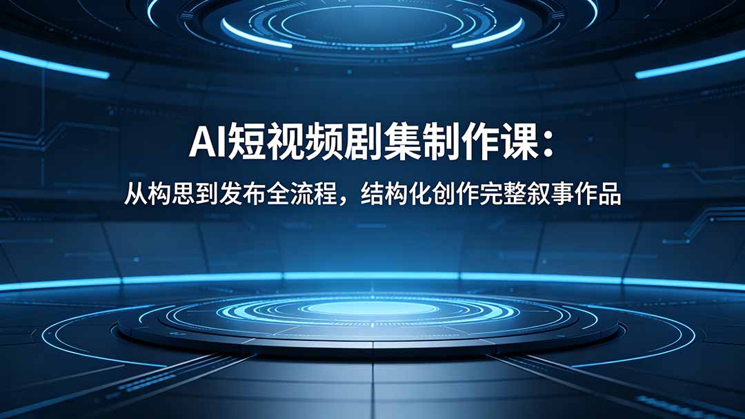 AI短视频剧集制作课：从构思到发布全流程，结构化创作完整叙事作品-俊哥