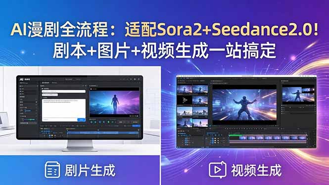 AI漫剧全流程：适配Sora2+Seedance2.0！剧本+图片+视频生成一站搞定-俊哥
