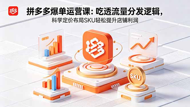 拼多多爆单运营实战课：吃透流量分发逻辑，科学定价布局SKU轻松提升店铺利润-俊哥