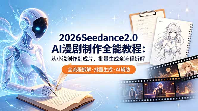 2026Seedance2.0 AI制作全能教程：从小说创作到成片，批量生成全流程拆解-俊哥