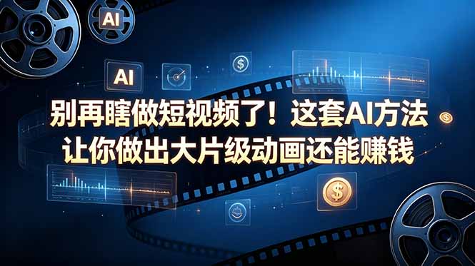 别再瞎做短视频了！这套 AI 方法让你做出大片级动画还能赚钱【原创双语字幕】-俊哥