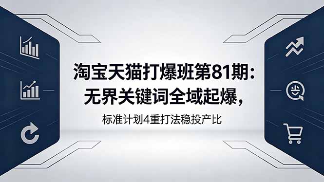 淘宝天猫打爆班第81期：无界关键词全域起爆，标准计划4重打法稳投产比-俊哥